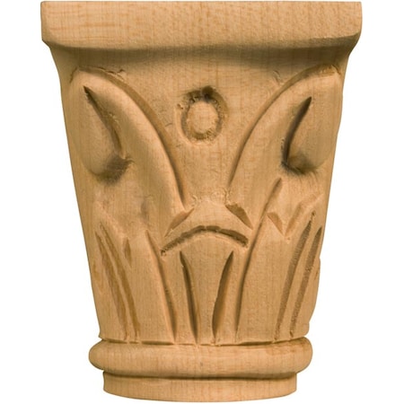 Osborne Wood Products 2 3/4 x 2 1/4 x 1 Sm. Swirl Half Round Capital in Red Oak 7103O